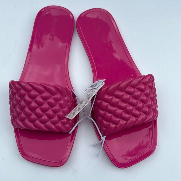 Old Navy Women’s Quilted Jelly  Slide Sandals Polarized Pink NWT Sz 7 - Picture 1 of 6